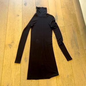 Enza Costa dark grey turtleneck dress size xs